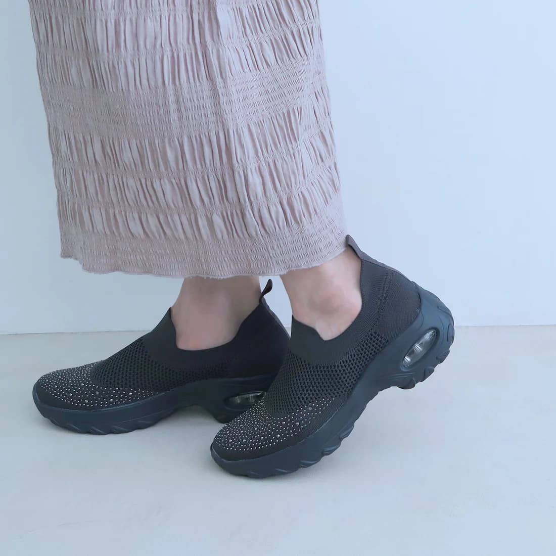 《SNEEKE》エアライクジュエルスリッポンスニーカー(ダークグレー)