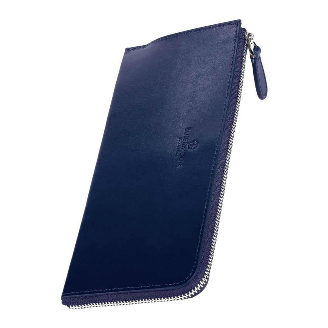 極薄イタリアンレザー長財布 本革 L字ラウンドファスナー ILW1 NAVY