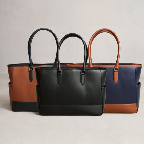 おしゃれさをアップ！大人の遊び心を演出する本革バイカラートートバッグ/RT8