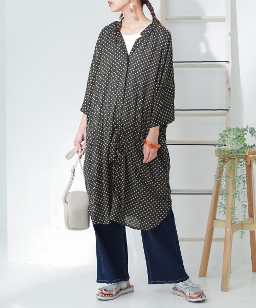 オシャレウォーカー シャツワンピースのおすすめコーディネート