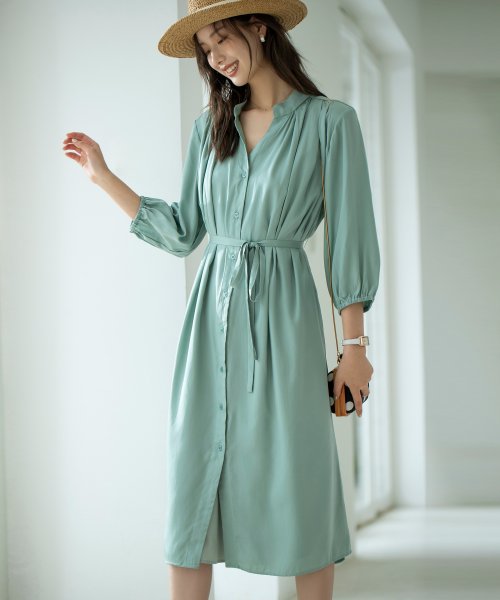 セゾンドパピヨン シャツワンピースのおすすめコーディネート