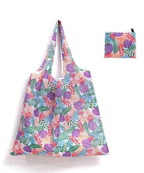 レースレディース 同柄2枚セット 大容量プリント折りたたみコンパクトエコバッグ