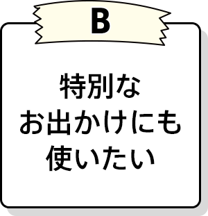 特別なお出かけにも使いたい