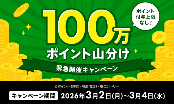 【d fashion】100万ポイント山分けキャンペーン エントリー完了