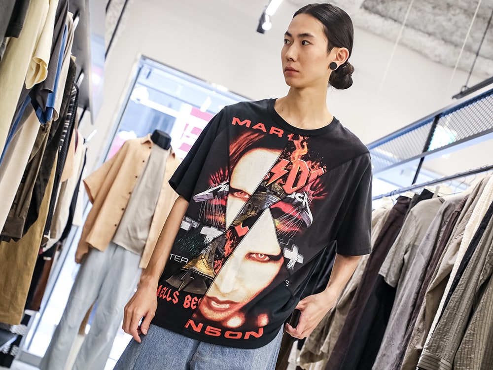 インク 2024SS - 斬新で奇抜なデザインとオリジナル要素 - ink24SS-10-D-2(クラック バンド ショートスリーブTシャツ) - 2-006
