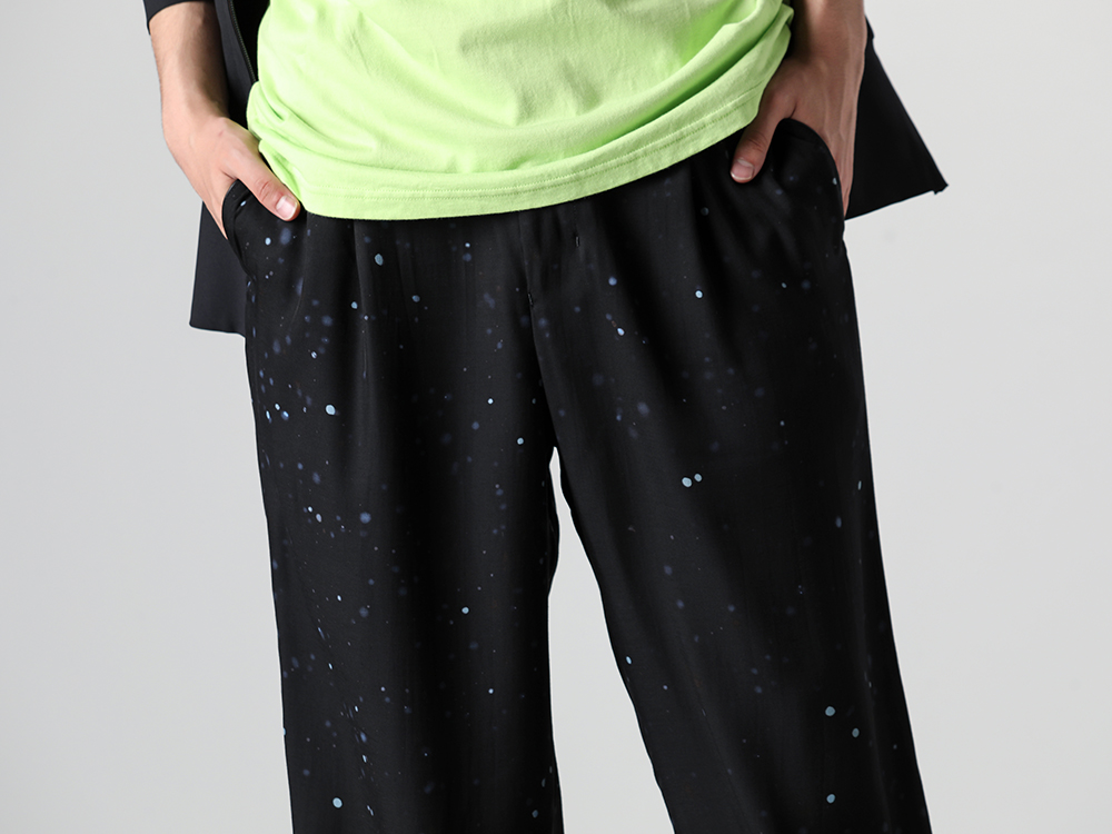IRENISA 24SS - Craftsmanship using the Kyoto Yuzen technique. - IH-24SS-P033-DMF-Black - One Tuck Trousers Black 3-003