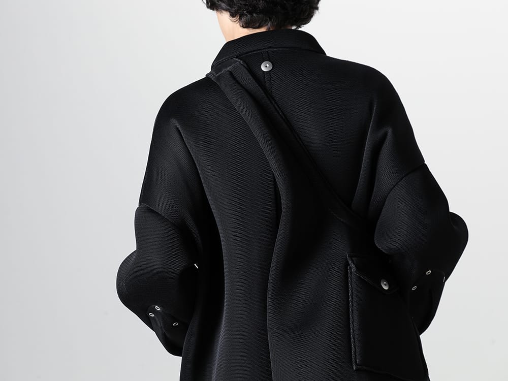 Omar Afridi 24SS  - Single-Breasted Coat with Mesh Material - SS24-CT-101-01 - Pleo Balmacaan Coat Filter Mesh- SS24-BAG-101-03 - Body Shoulder Bag Filter Mesh 2-007