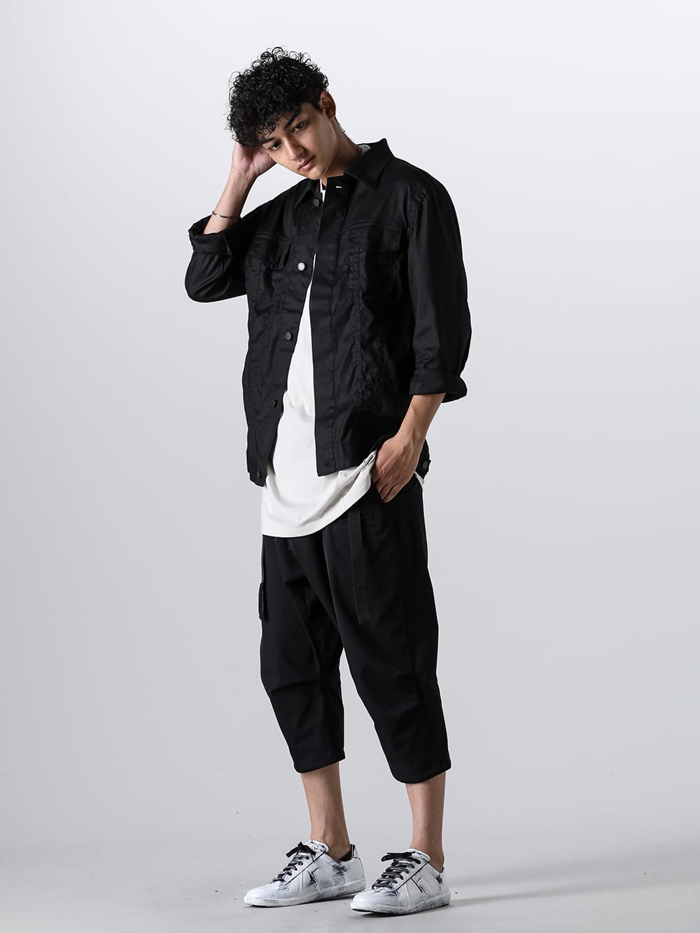 RIPVANWINKLE - リップヴァンウィンクル - 24SS - RW-628 - G-Jumper - VI-3746-01 - Cotton Jersey Embroidered S/S Tee - P17-DS - Cropped Wide Pants - S37WS0566 - M2640-ST - Bangle hook stripe 4-001