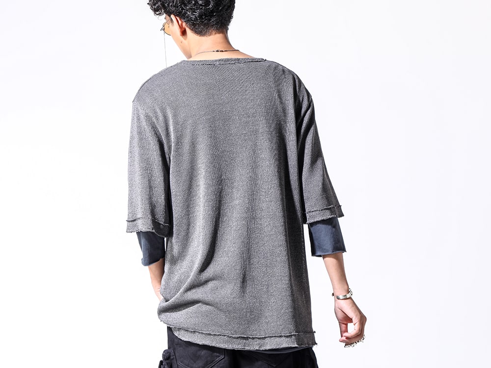 D.HYGEN 2024-25AW - D.HYGEN Layered T-shirt for comfortable wear with washi paper and rayon knit - ST101-1124S(Washi x Rayon Knit Layered T-Shirt) - 2-003
