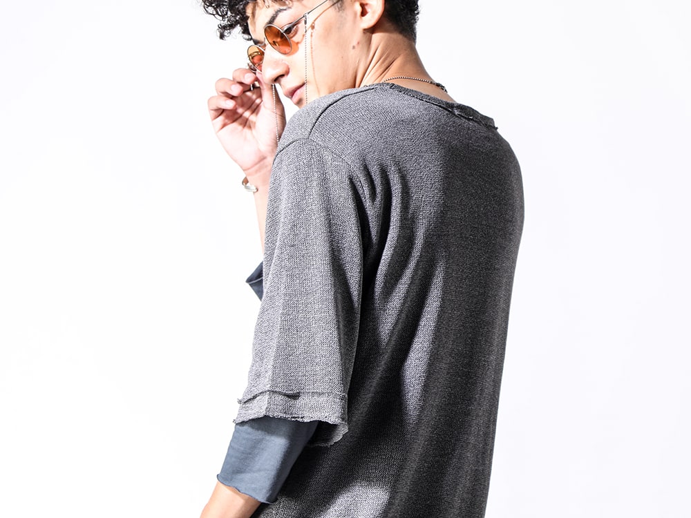 D.HYGEN 2024-25AW - D.HYGEN Layered T-shirt for comfortable wear with washi paper and rayon knit - ST101-1124S(Washi x Rayon Knit Layered T-Shirt) - 2-007