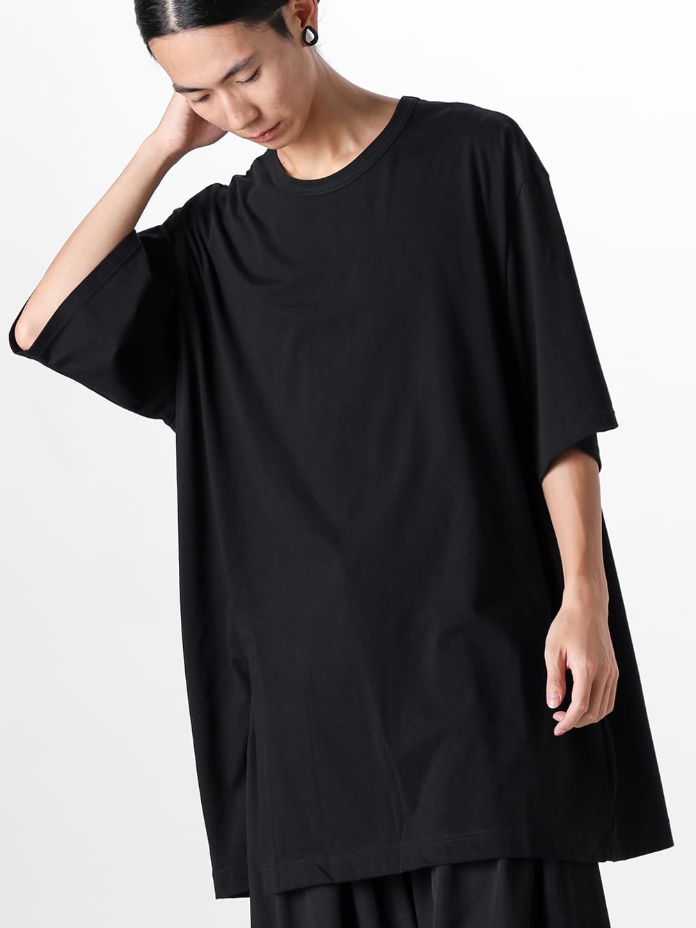 Ground Y - Ground Y - 24-25AW - Ground Y 2024-25AW Collection styling No.5 - GO-T02-040 black - Cut Jumbo T-Shirt 5-002