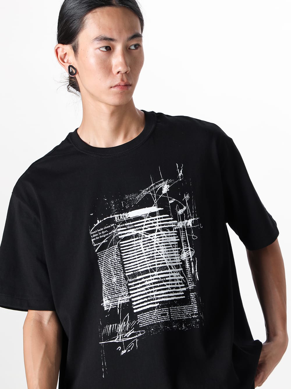 Ground Y - Ground Y - 24-25AW - Ground Y 2024-25AW Collection styling No.8 - GO-T60-070 black - Book Short Sleeve T-Shirt 8-002