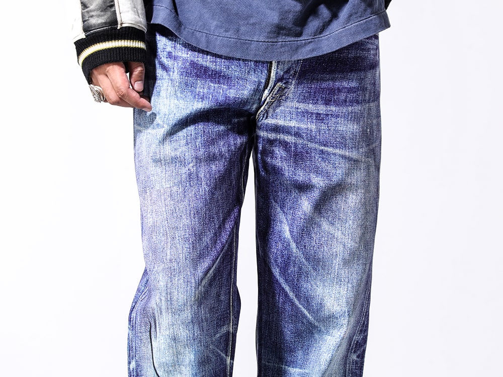 Talking About the Abstraction 2024-25AW - Functional, stress-free denim print easy pants with a focus on aesthetic and utility - NTP-PT-001(Denim Print Staright Pants) - 3-004