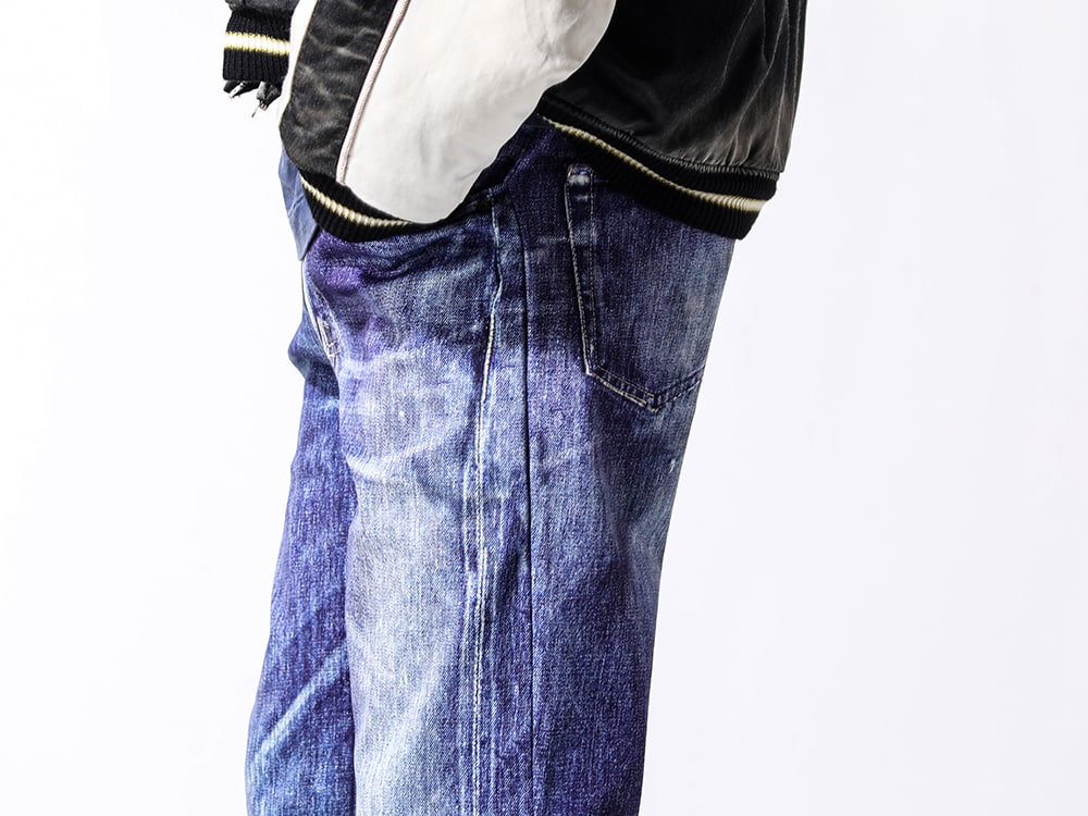 Talking About the Abstraction 2024-25AW - Functional, stress-free denim print easy pants with a focus on aesthetic and utility - NTP-PT-001(Denim Print Staright Pants) - 3-005