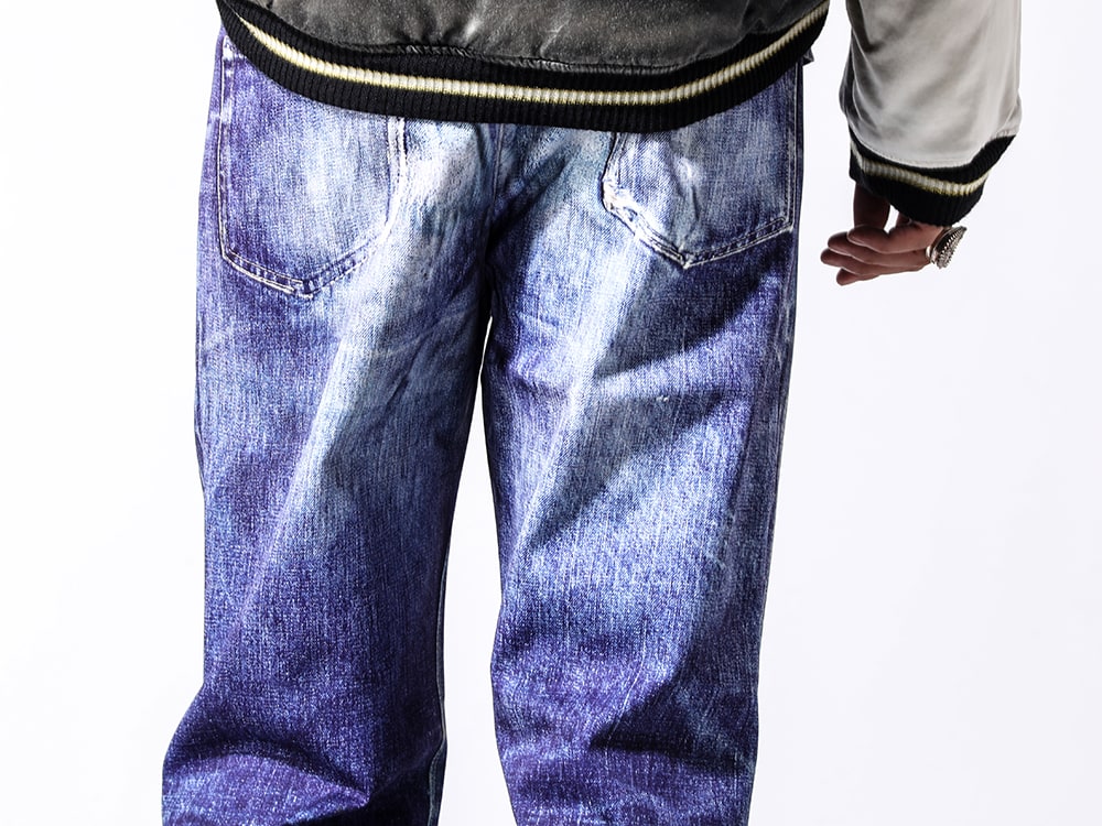 Talking About the Abstraction 2024-25AW - Functional, stress-free denim print easy pants with a focus on aesthetic and utility - NTP-PT-001(Denim Print Staright Pants) - 3-006