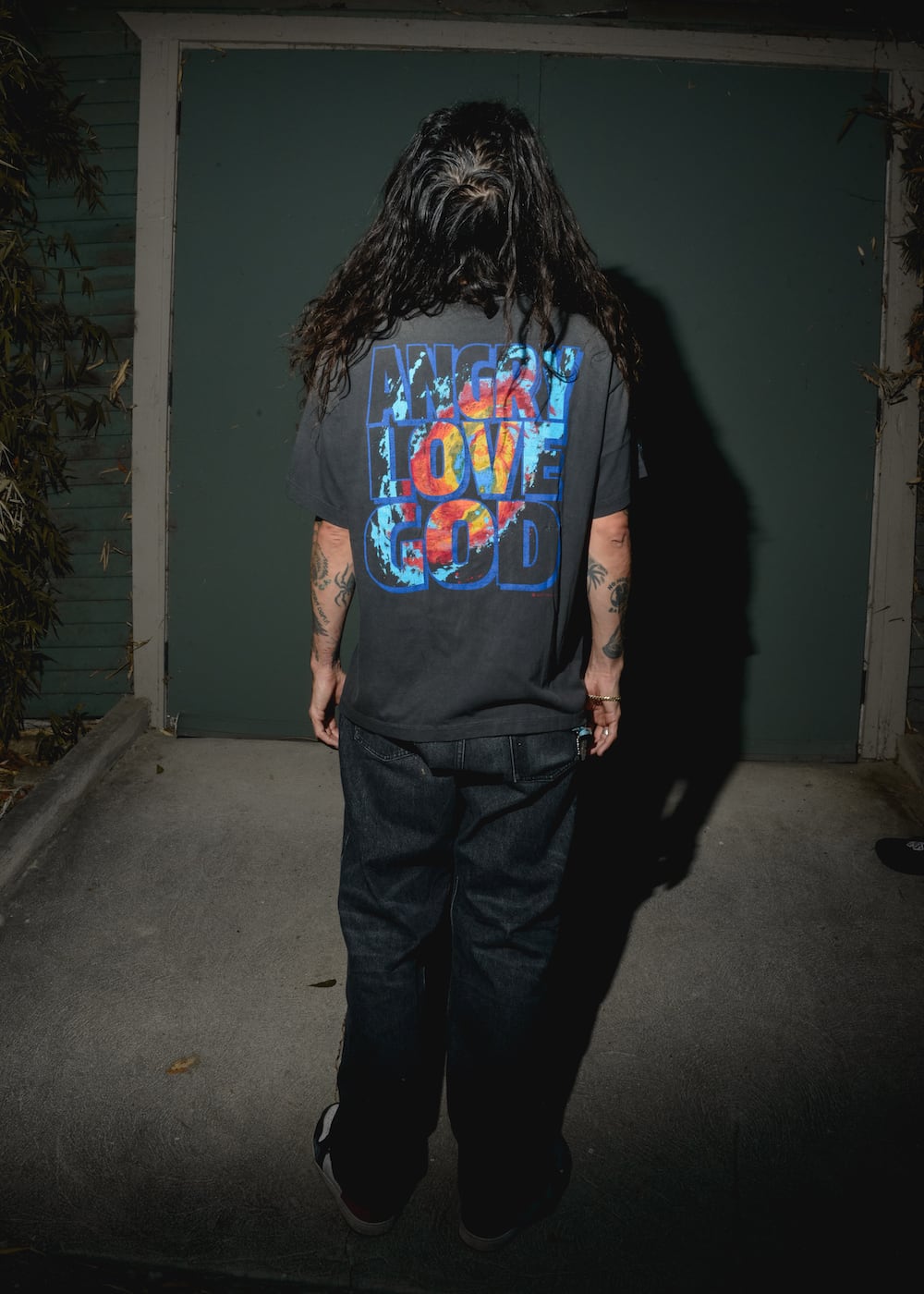SAINT MICHAEL 2024-25AW - Collaboration item with American fashion brand Cactus Plant Flea Market - SM-YS1-0000-C05(CACTUS PLANT FLEA MARKET × SAINT Mxxxxxx ANGRY LOVE GOD Short sleeve T-shirt) - 1-015