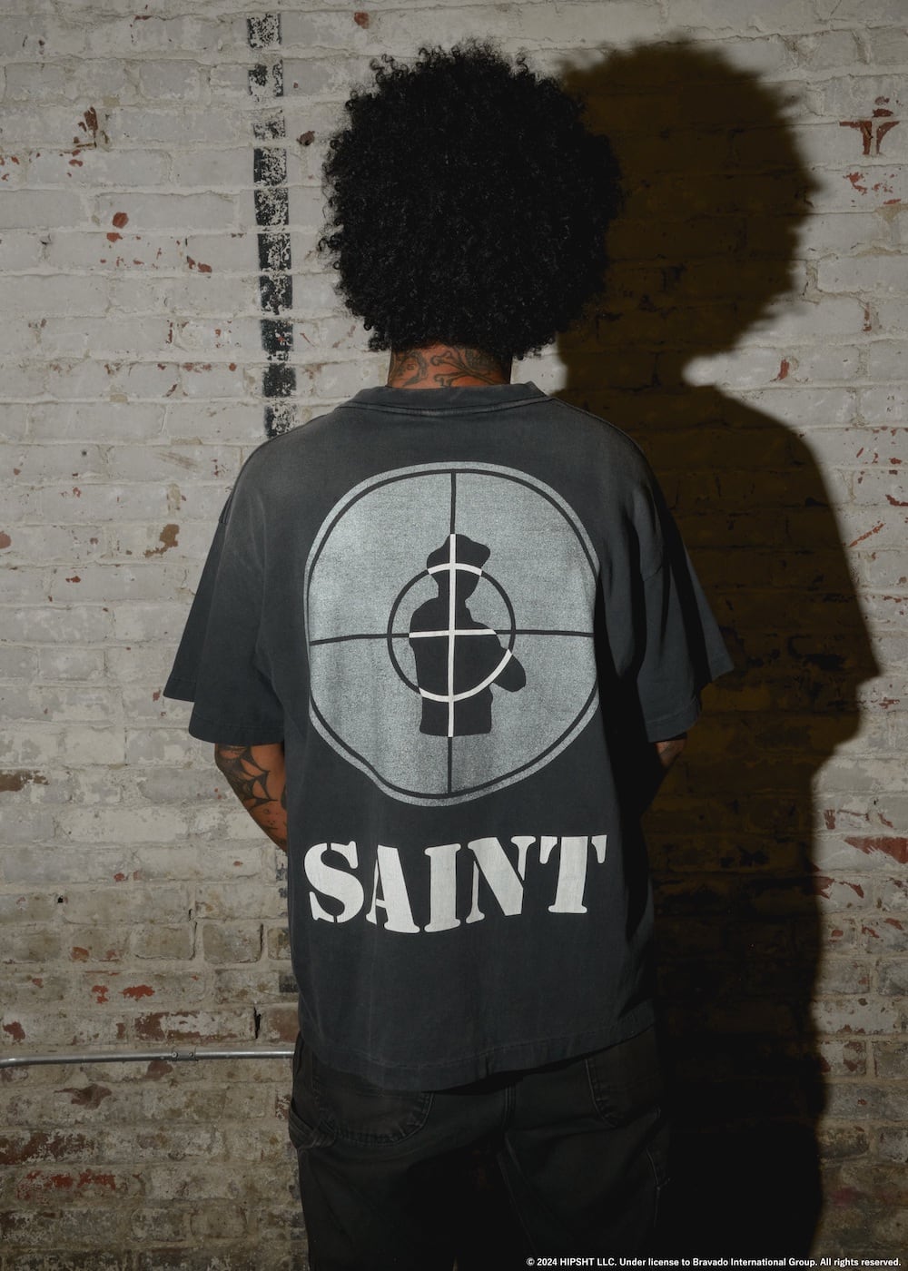 SAINT MICHAEL 2024-25AW - Collaboration item with American hip-hop group Public Enemy - SM-YS1-0000-C18(PUBLIC ENEMY × SAINT Mxxxxxx SAINT Enemy Short sleeve T-shirt) - 2-002