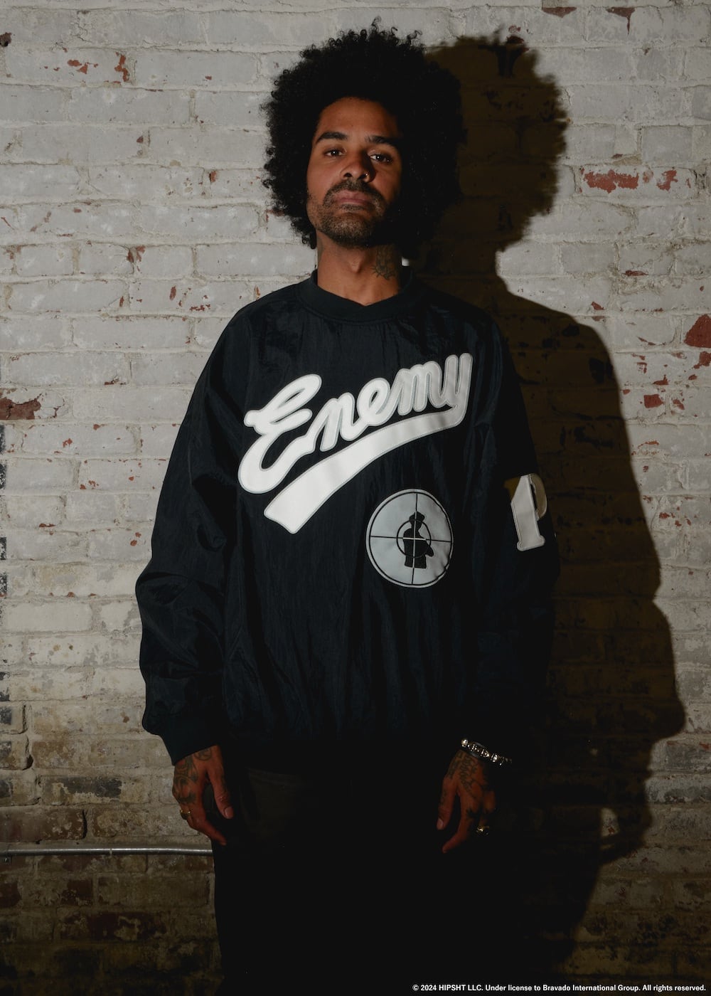 SAINT MICHAEL 2024-25AW - Collaboration item with American hip-hop group Public Enemy - SM-YS1-0000-C21(PUBLIC ENEMY × SAINT Mxxxxxx SAINT Enemy Nylon Pullover) - 2-013