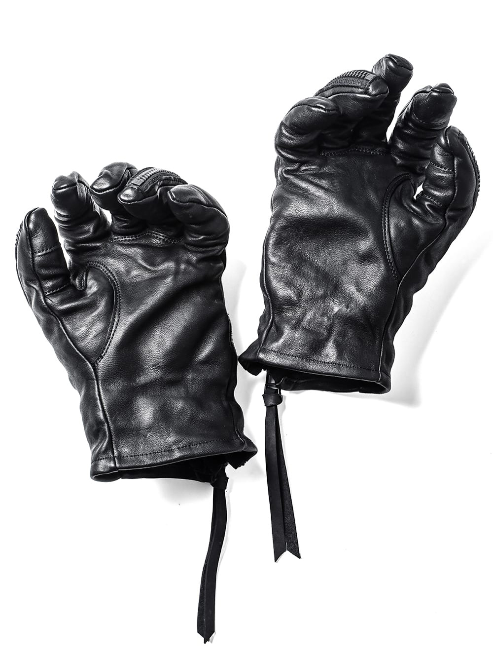 D.HYGEN - 2024-2025AW - Leather Gloves - D04703EM00118 D.HYGEN Horse Leather Twist W-Zip Gloves 3-005