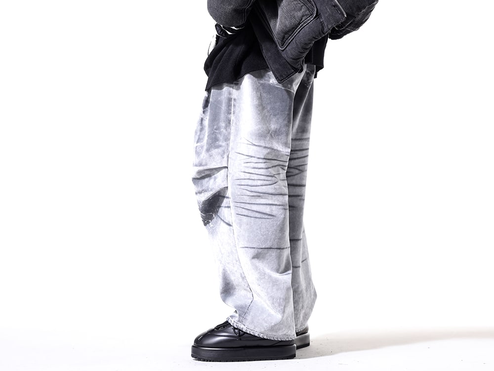 PDF 2024-25AW - Baggy Pants with Flock Processing on Tie-Dye Fabric - DFM03002TF114W0015(Fat Angelo) DFM45003S0003PX black(Lace Up Embroidery Nuvola - Pluto Leather Black) - 3-003