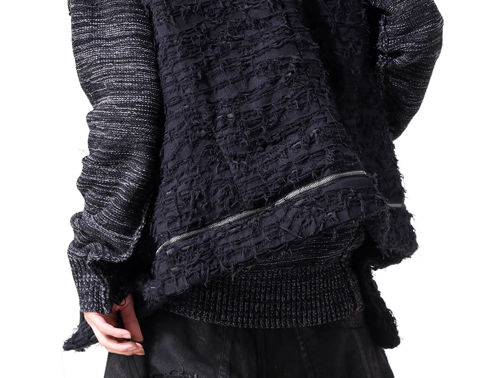 ディーハイゲン 2024-25AW - ボリューム感あるダウンベスト - ST104-0324A(Cotton Viyella Damaged Quilt Down Vest) ST103-0124A charcoal(Distressed Merino Wool Knit Pullover Charcoal) - 2-009