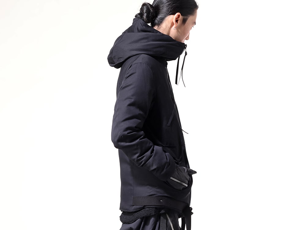 ディーハイゲン 2024-25AW - ホワイトグースダウンを使用した、保温力の高いダウンジャケット - ST104-0124A black(Rayon Twill W Zip Hooded Down Jacket Black) ST108-0124A(Horse Leather Zip Gloves) - 2-002