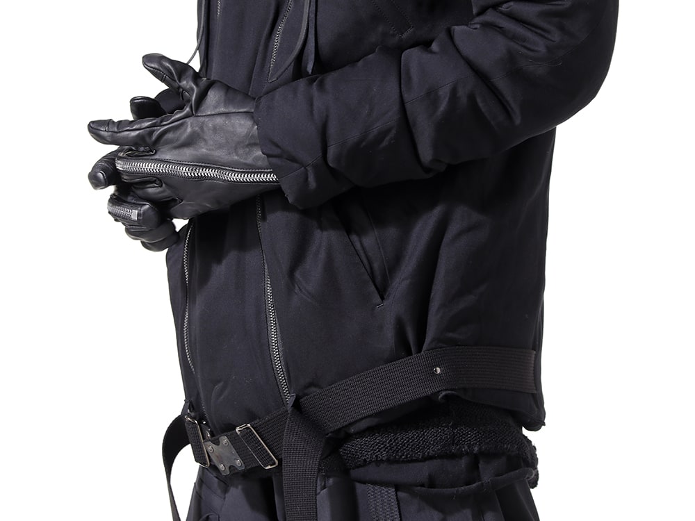 ディーハイゲン 2024-25AW - ホワイトグースダウンを使用した、保温力の高いダウンジャケット - ST104-0124A black(Rayon Twill W Zip Hooded Down Jacket Black) ST108-0124A(Horse Leather Zip Gloves) - 2-008