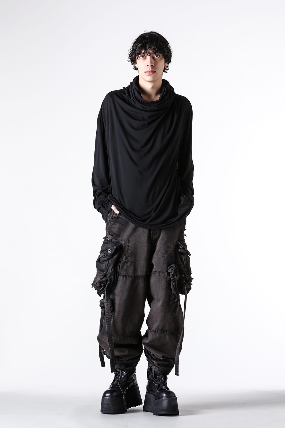 ユリウス 2025-26AW スタイリング - 12ozデニムガスマスクパンツ - 917PAM1-BW dark brown(12oz Denim Pants Dark Brown) - 25-004