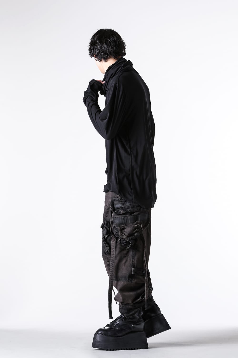 ユリウス 2025-26AW スタイリング - 12ozデニムガスマスクパンツ - 917PAM1-BW dark brown(12oz Denim Pants Dark Brown) - 25-005