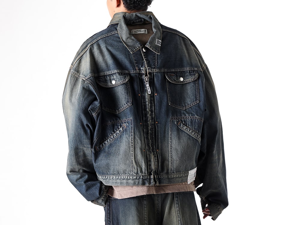 Maison MIHARA YASUHIRO 2025SS - Maison MIHARA YASUHIRO 2Way Denim Jacket: Versatile Styling - A14BL021 indigo(BOTH FRONTS DENIM JACKET INDIGO) - 2-003