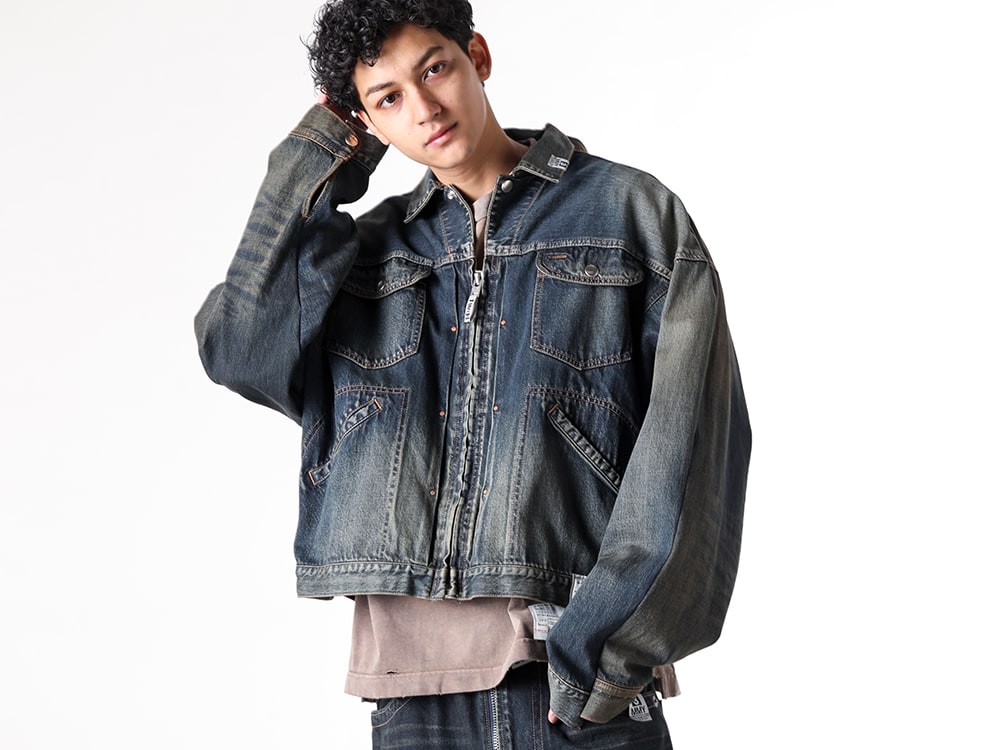 Maison MIHARA YASUHIRO 2025SS - Maison MIHARA YASUHIRO 2Way Denim Jacket: Versatile Styling - A14BL021 indigo(BOTH FRONTS DENIM JACKET INDIGO) - 2-005