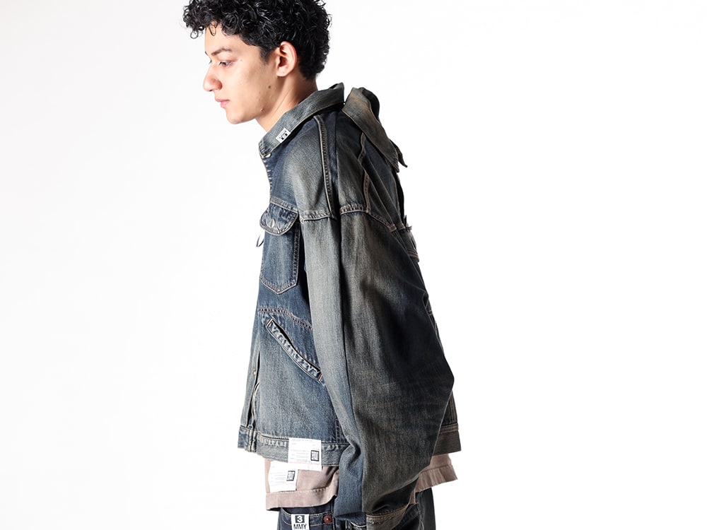 Maison MIHARA YASUHIRO 2025SS - Maison MIHARA YASUHIRO 2Way Denim Jacket: Versatile Styling - A14BL021 indigo(BOTH FRONTS DENIM JACKET INDIGO) - 2-006
