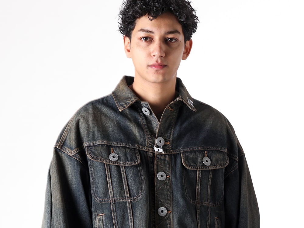 Maison MIHARA YASUHIRO 2025SS - Maison MIHARA YASUHIRO 2Way Denim Jacket: Versatile Styling - A14BL021 indigo(BOTH FRONTS DENIM JACKET INDIGO) - 2-009
