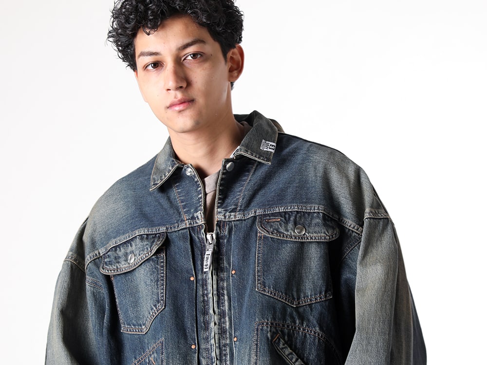 Maison MIHARA YASUHIRO 2025SS - Maison MIHARA YASUHIRO 2Way Denim Jacket: Versatile Styling - A14BL021 indigo(BOTH FRONTS DENIM JACKET INDIGO) - 2-012