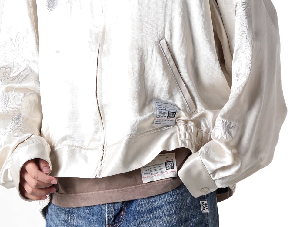 Maison MIHARA YASUHIRO 2025SS - Lightweight 100% Acetate Jacket with Smooth and Comfortable Fit - J14BL144 white(COLLARED SOUVENIR JACKET White) - 2-006