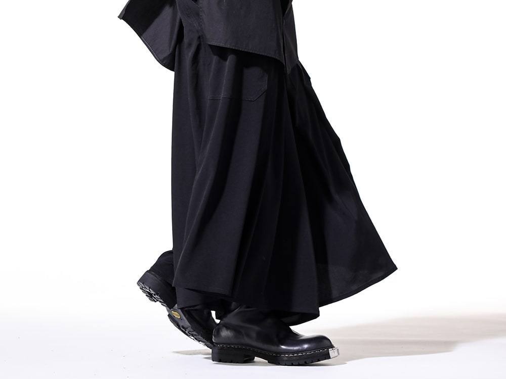 Yohji Yamamoto / GUIDI 2025SS - Luxurious Volume from High-Quality Fabrics - HP-P16-500(Standard Hakama Pants II) GR06V(Back Zip Boots：Metal Tip) - 3-002