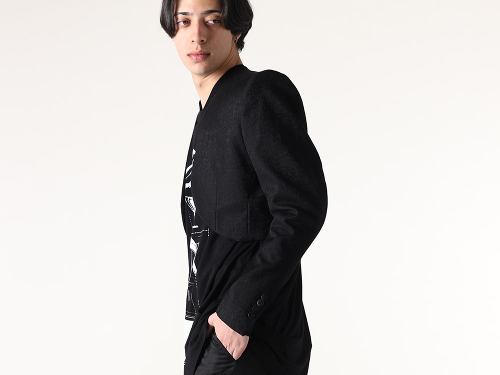 JULIUS 2025SS - Delivery from JULIUS 25SS collection has started! Now available both in-store and online! - 897JAM1(Nylon Cotton Jacquard Short Collarless Jacket) - 1-003