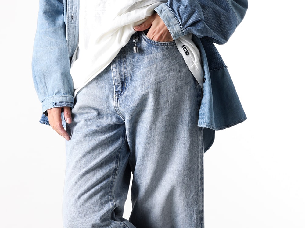 FDMTL 2025SS - FDMTL Signature Used Processing Denim Pants & Maison MIHARA YASUHIRO PETERSON Original Sneakers - FA25/WMF11(WOMENS FIT FLARE DENIM LIGHT WASH) - 3-004