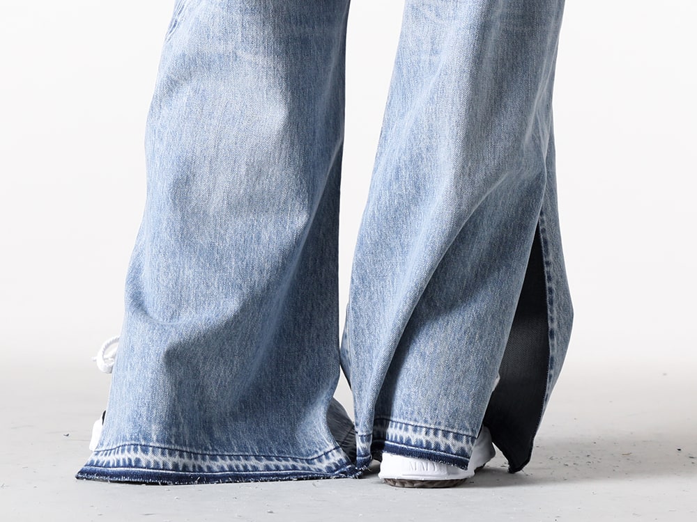 MIHARA YASUHIRO 2025SS - FDMTL Signature Used Processing Denim Pants & Maison MIHARA YASUHIRO PETERSON Original Sneakers - A01FW702 Black(PETERSON Original Sole Canvas Low Cut Sneaker Black) - 3-007