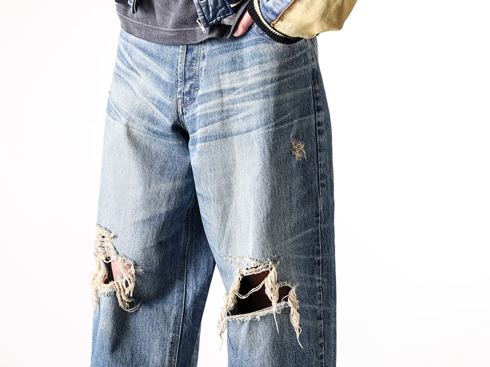 KAMIYA 2025SS - Stylishly Wearable Wide Denim Pants - G14PT036 Indigo(Denim Wide Pants Indigo) - 4-004