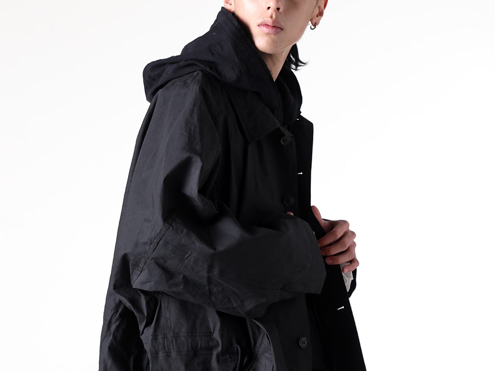 JAN-JAN VAN ESSCHE 2025SS - Spring Coat with a Lustrous and Flowing Drape - COAT 32(Loose Fit Long Coat Unlined With Detachable Collar) - 2-005