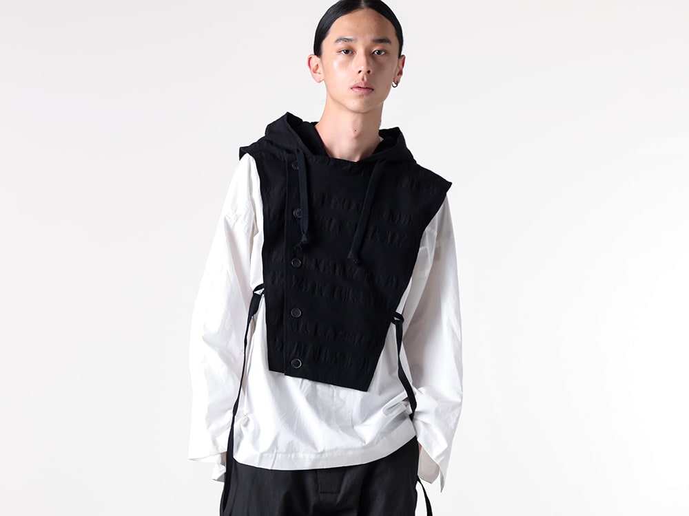 JAN-JAN VAN ESSCHE 2025SS - Spring Coat with a Lustrous and Flowing Drape - HOODPIECE 1(Hooded Collar Piece) TUNIC 38(Oversized Long Sleeve Tunic With Roll-Up Sleeves) - 2-008
