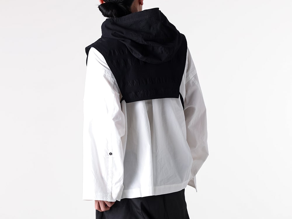 JAN-JAN VAN ESSCHE 2025SS - Spring Coat with a Lustrous and Flowing Drape - HOODPIECE 1(Hooded Collar Piece) TUNIC 38(Oversized Long Sleeve Tunic With Roll-Up Sleeves) - 2-010