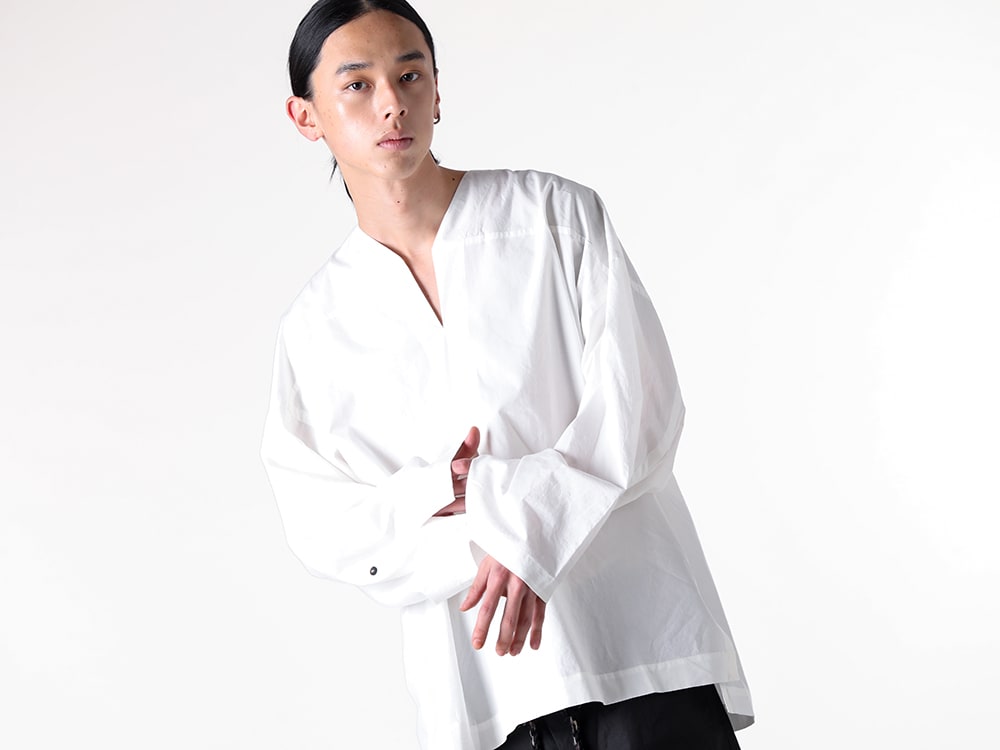 JAN-JAN VAN ESSCHE 2025SS - Spring Coat with a Lustrous and Flowing Drape - TUNIC 38(Oversized Long Sleeve Tunic With Roll-Up Sleeves) - 2-011