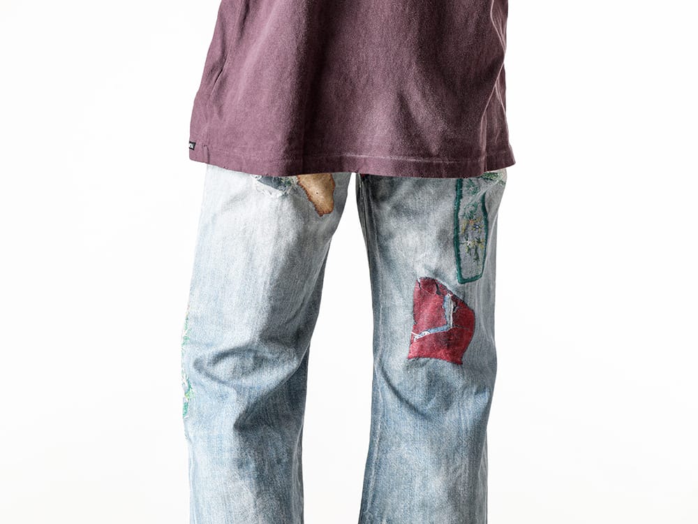 KAMIYA - 2025SS  - G14PT027 - Trompe I’oeil Print Denim 3-002
