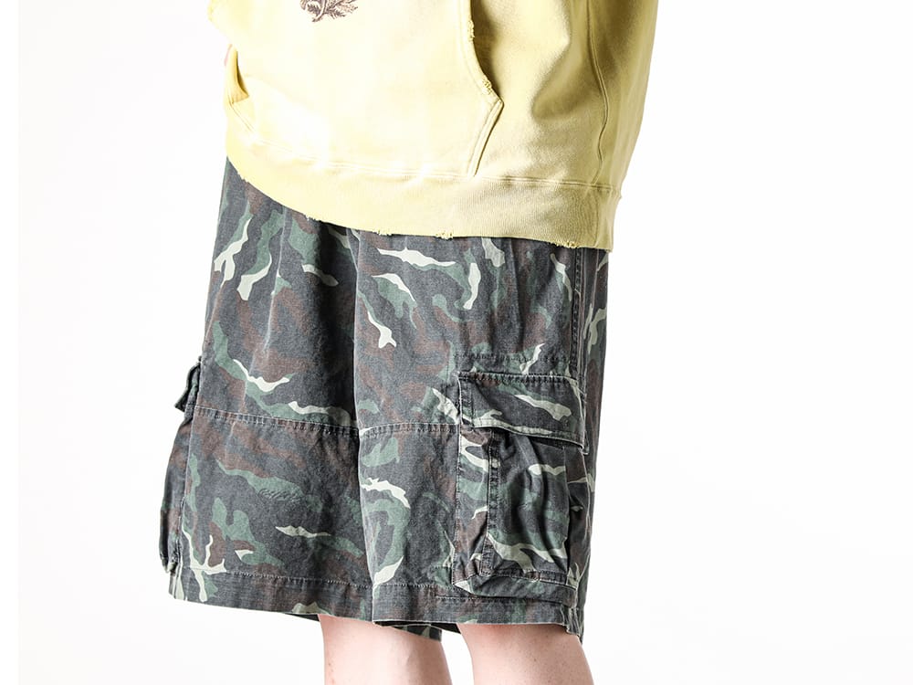 KAMIYA - 2025SS  - G14PT017 - Camouflage Wash Cargo Bermuda Pants 4-002