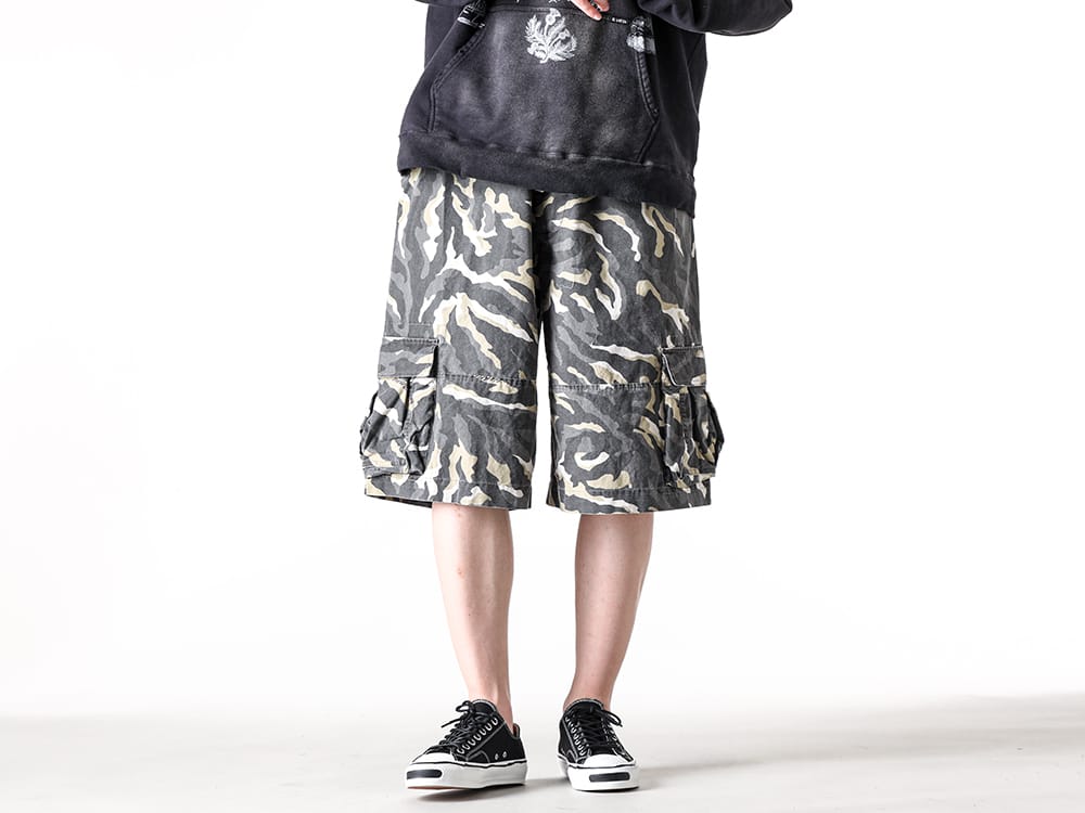 KAMIYA - 2025SS  - G14PT017 - Camouflage Wash Cargo Bermuda Pants 4-004
