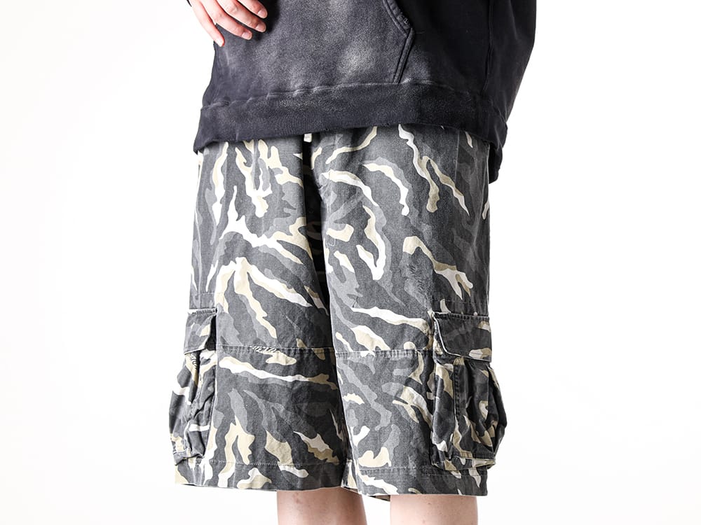 KAMIYA - 2025SS  - G14PT017 - Camouflage Wash Cargo Bermuda Pants 4-005