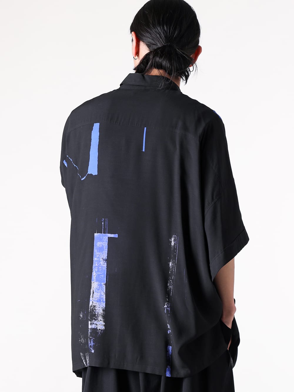 Ground Y - 2025SS - Front Dolman Short Sleeve Big Shirt ARTICLE (Blue) - Oversized short-sleeved dolman shirt - GP-B11-202 blue - Front Dolman Short Sleeve Big Shirt ARTICLE 1-0019