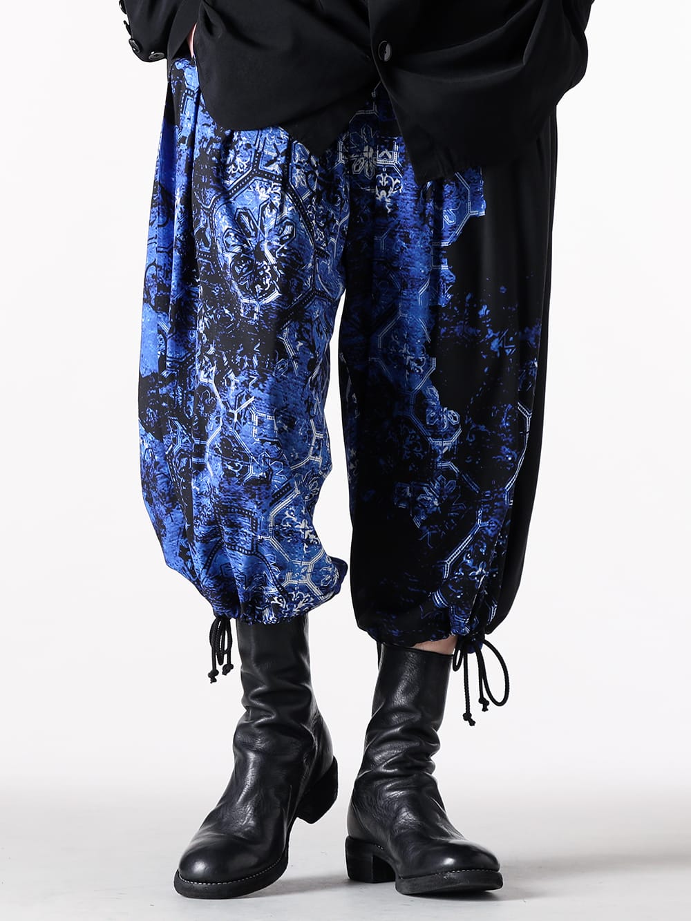 Ground Y - 2025SS - Balloon Pants (Blue) - A balloon trouser with a full-weight feel, which can be enjoyed with a silhouette that moves with the wind - GP-P03-201 blue - Balloon Pants 1-0040